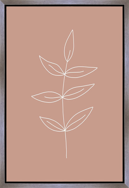Minimalist Leaves Pink Gallery Wrap