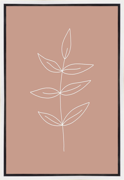 Minimalist Leaves Pink Gallery Wrap