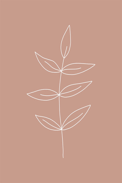Minimalist Leaves Pink