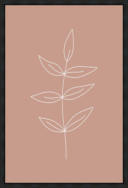 Minimalist Leaves Pink Gallery Wrap