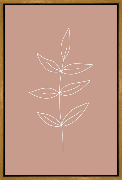 Minimalist Leaves Pink Gallery Wrap