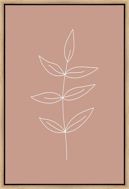 Minimalist Leaves Pink Gallery Wrap