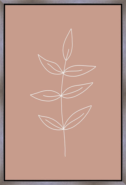 Minimalist Leaves Pink Gallery Wrap