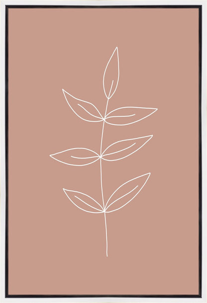Minimalist Leaves Pink Gallery Wrap