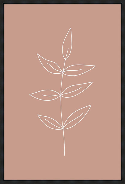 Minimalist Leaves Pink Gallery Wrap