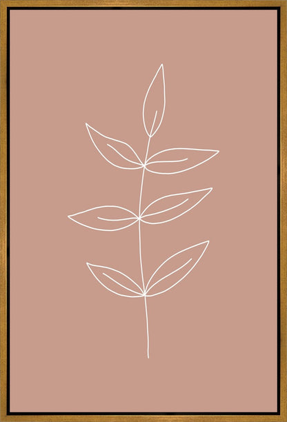 Minimalist Leaves Pink Gallery Wrap