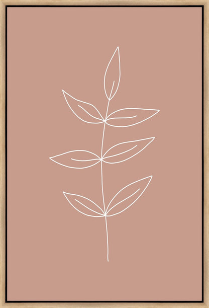 Minimalist Leaves Pink Gallery Wrap