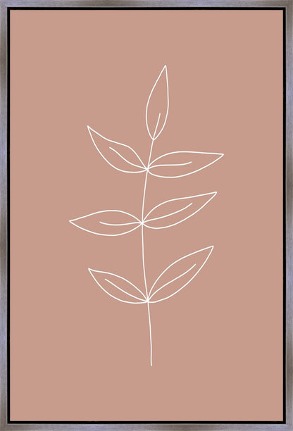Minimalist Leaves Pink Gallery Wrap