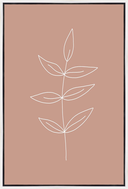 Minimalist Leaves Pink Gallery Wrap