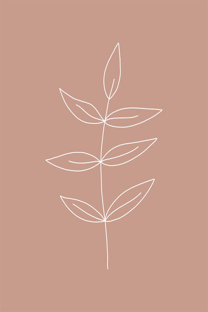 Minimalist Leaves Pink