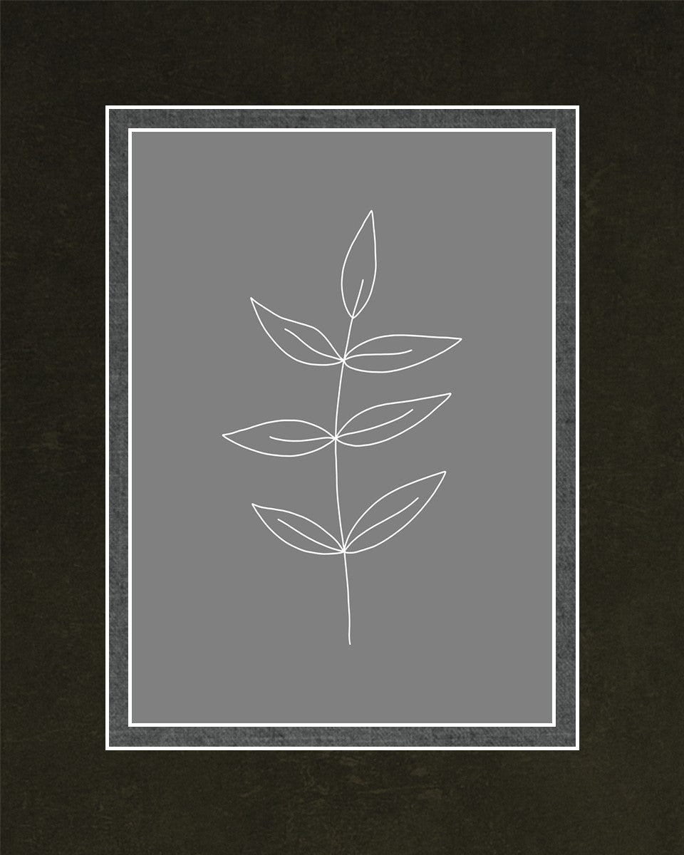 Minimalist Leaves Gray