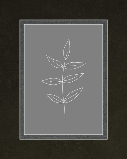 Minimalist Leaves Gray