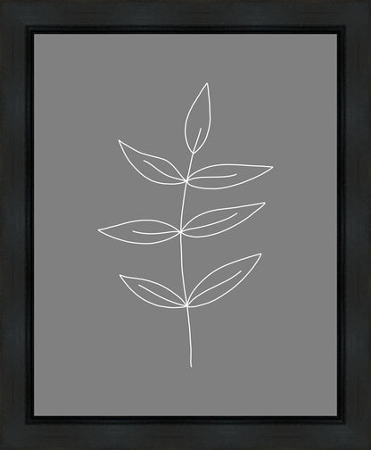 Minimalist Leaves Gray Gallery Wrap