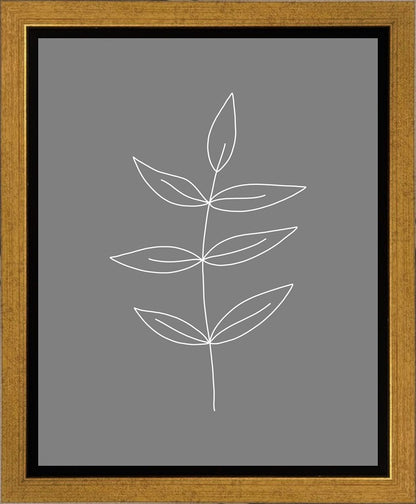 Minimalist Leaves Gray Gallery Wrap