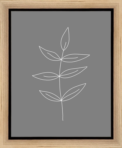 Minimalist Leaves Gray Gallery Wrap