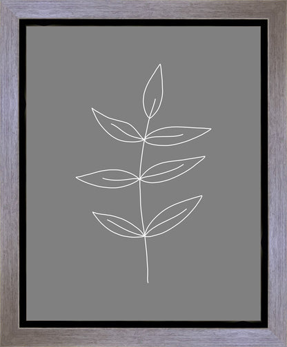 Minimalist Leaves Gray Gallery Wrap
