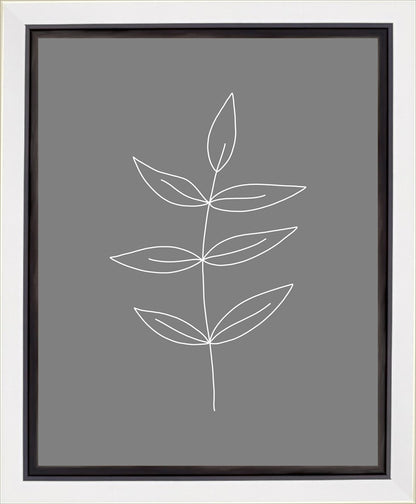 Minimalist Leaves Gray Gallery Wrap