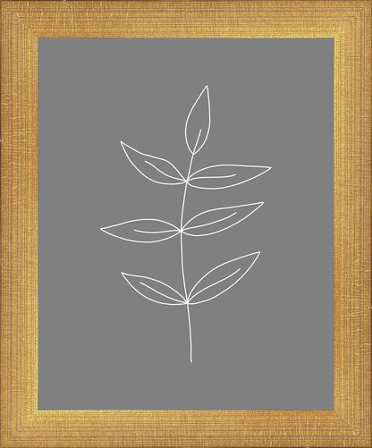 Minimalist Leaves Gray