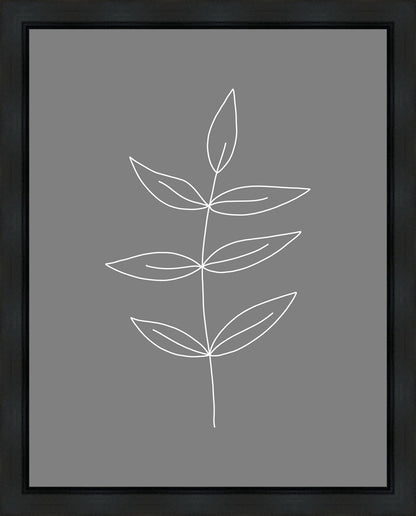 Minimalist Leaves Gray Gallery Wrap