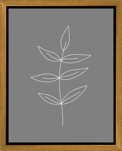 Minimalist Leaves Gray Gallery Wrap
