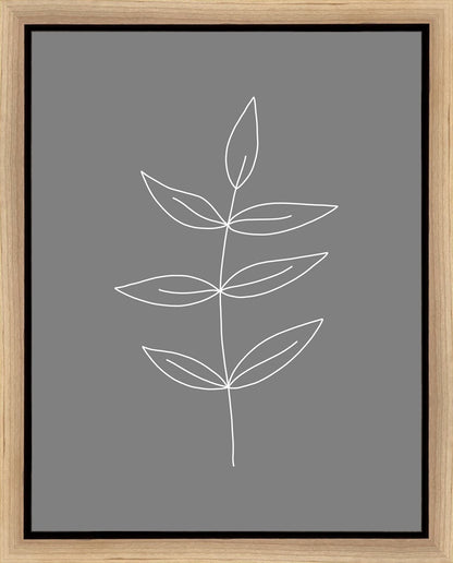 Minimalist Leaves Gray Gallery Wrap