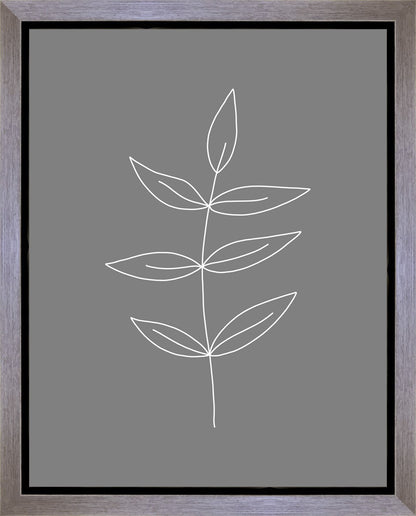 Minimalist Leaves Gray Gallery Wrap