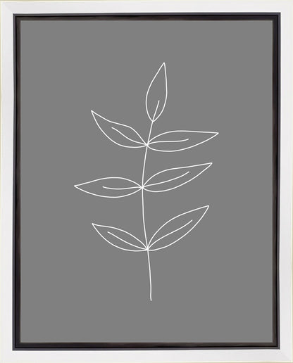 Minimalist Leaves Gray Gallery Wrap