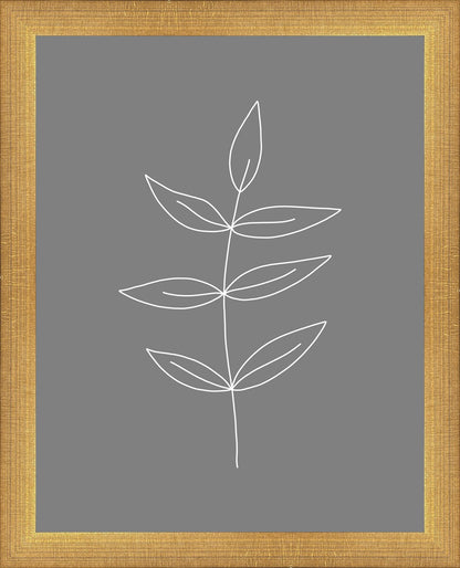 Minimalist Leaves Gray