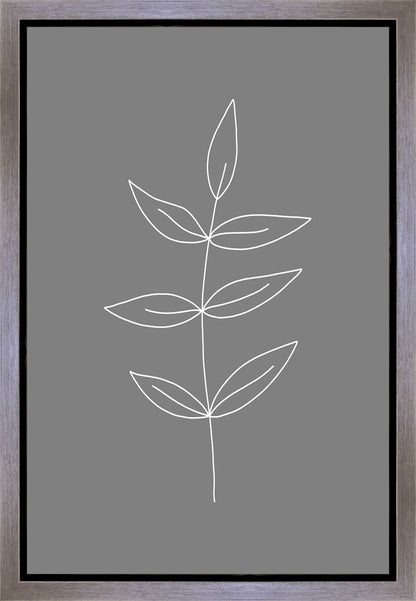 Minimalist Leaves Gray Gallery Wrap