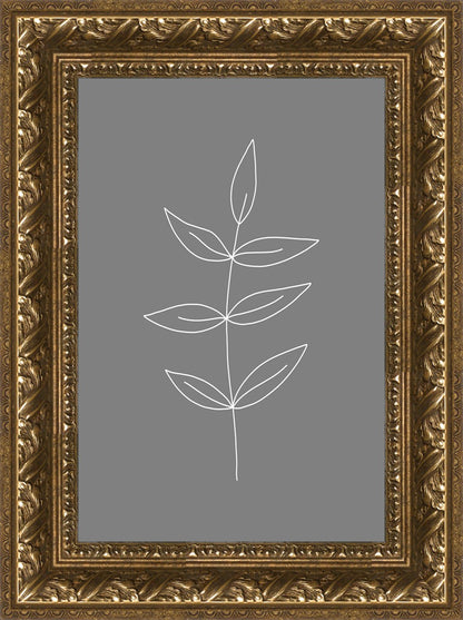 Minimalist Leaves Gray