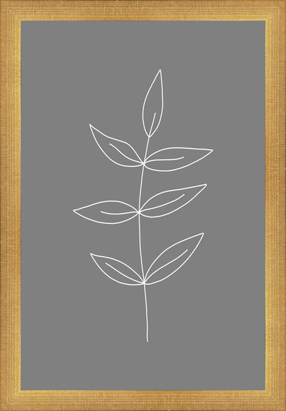Minimalist Leaves Gray