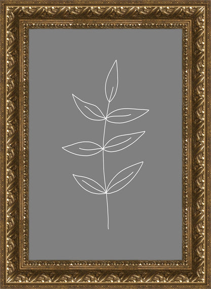 Minimalist Leaves Gray