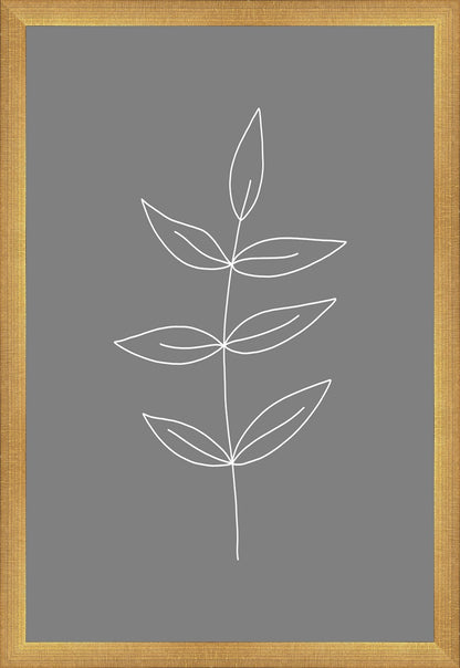 Minimalist Leaves Gray
