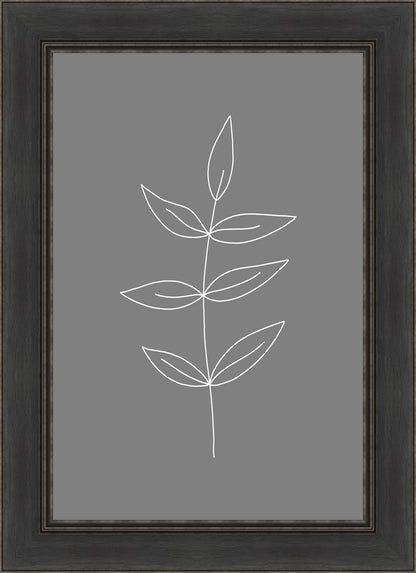 Minimalist Leaves Gray