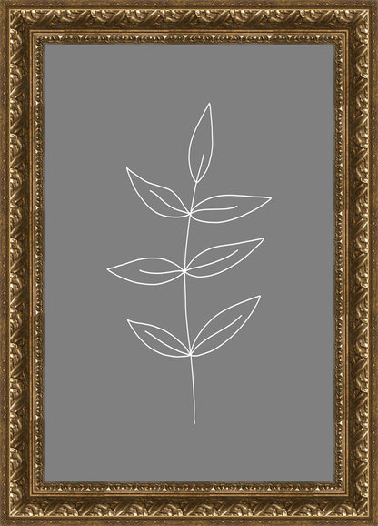 Minimalist Leaves Gray