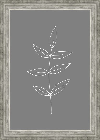 Minimalist Leaves Gray