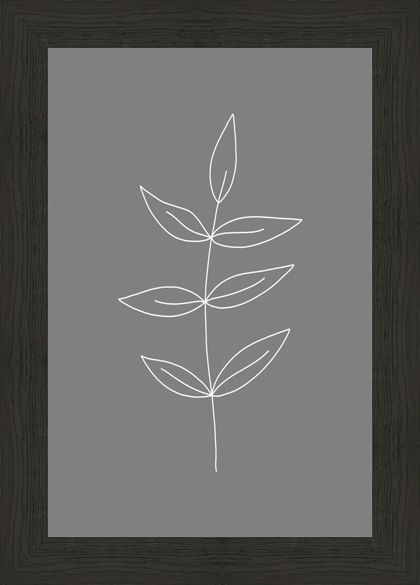 Minimalist Leaves Gray