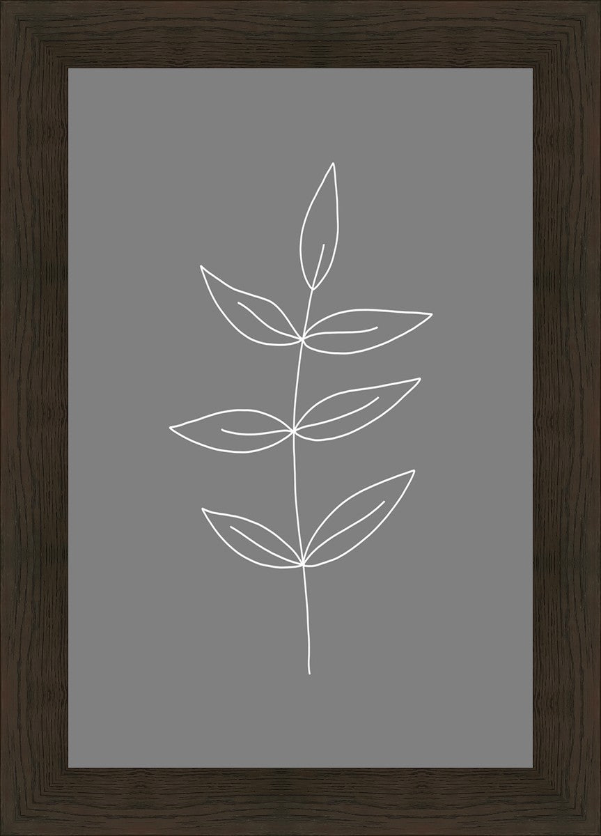 Minimalist Leaves Gray
