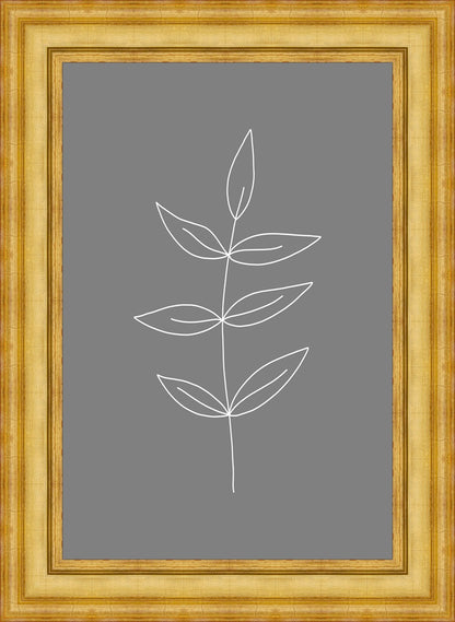Minimalist Leaves Gray