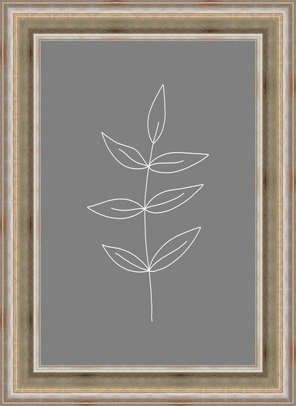 Minimalist Leaves Gray