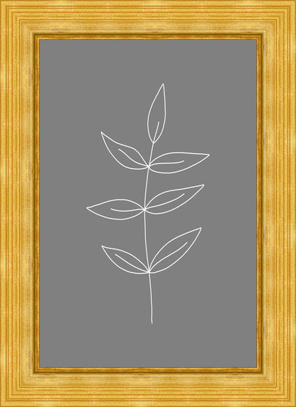 Minimalist Leaves Gray