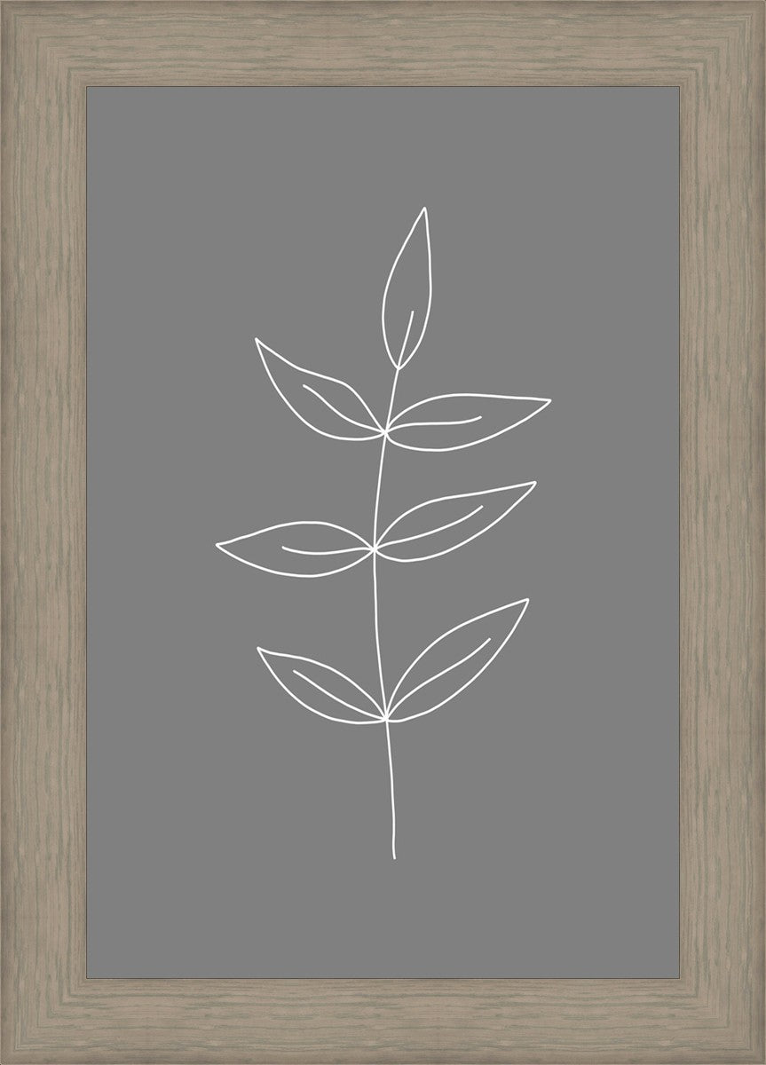 Minimalist Leaves Gray