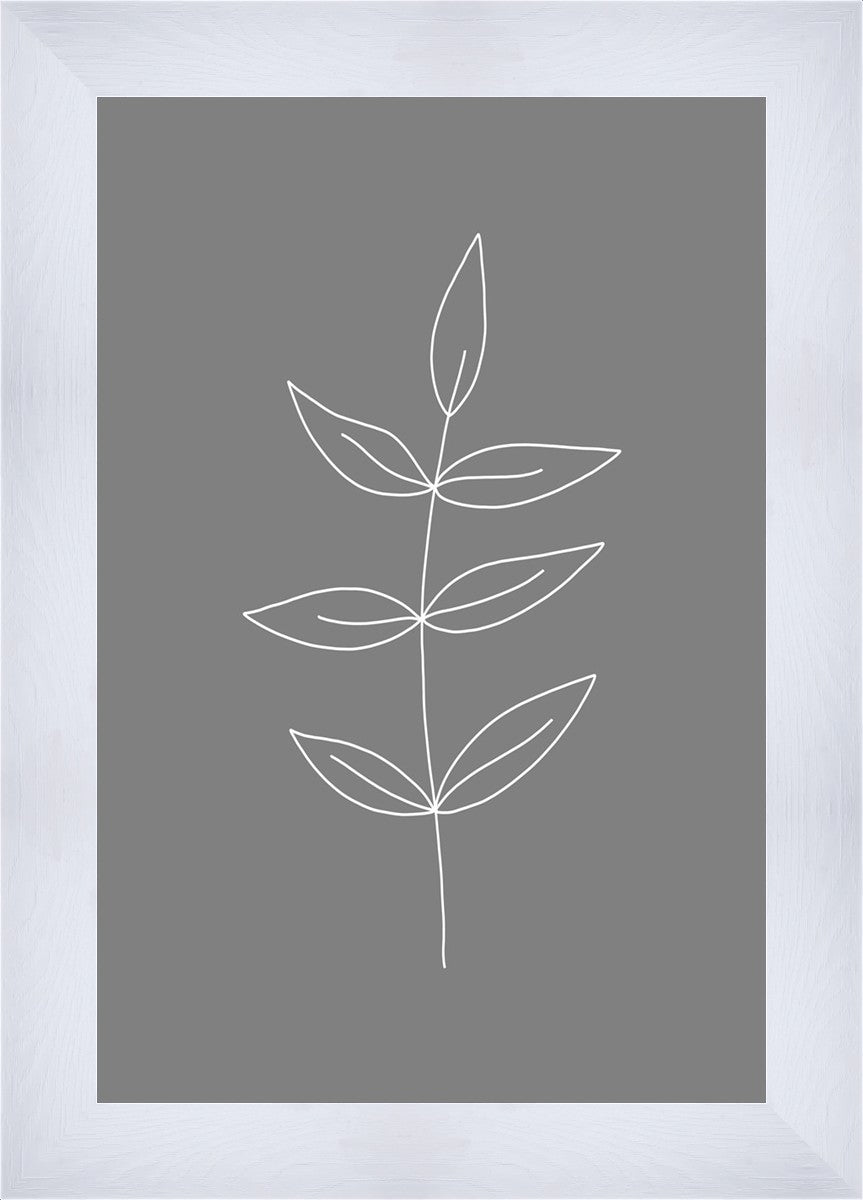 Minimalist Leaves Gray