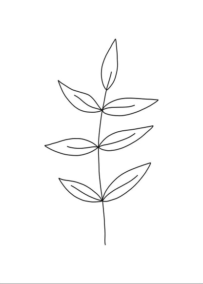 Minimalist Leaves White