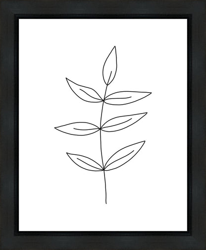 Minimalist Leaves White Gallery Wrap