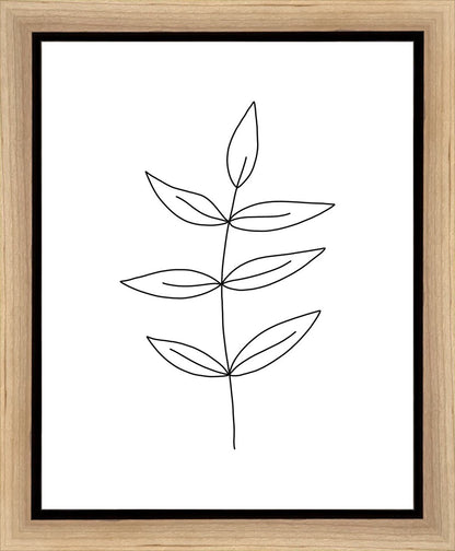 Minimalist Leaves White Gallery Wrap