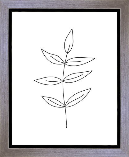Minimalist Leaves White Gallery Wrap