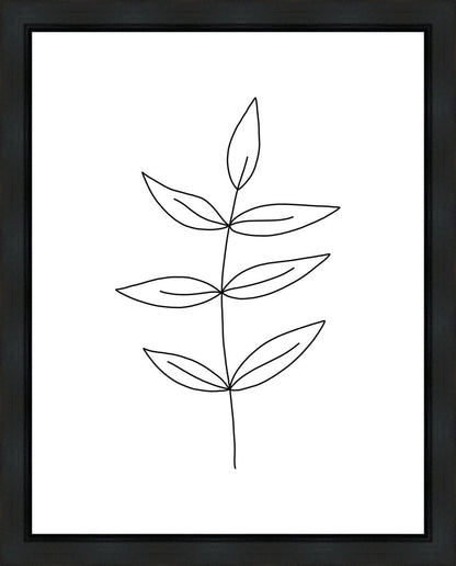 Minimalist Leaves White Gallery Wrap