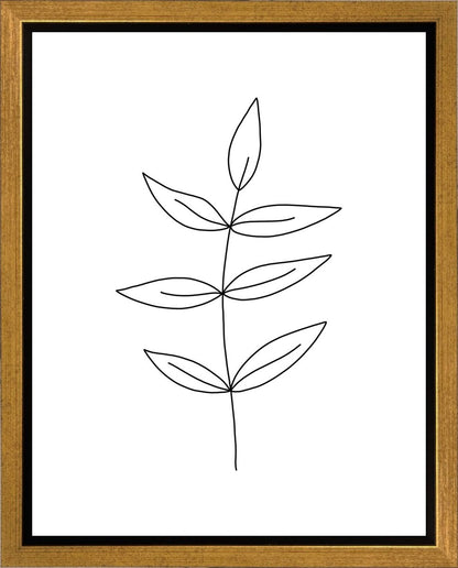 Minimalist Leaves White Gallery Wrap