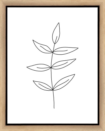 Minimalist Leaves White Gallery Wrap